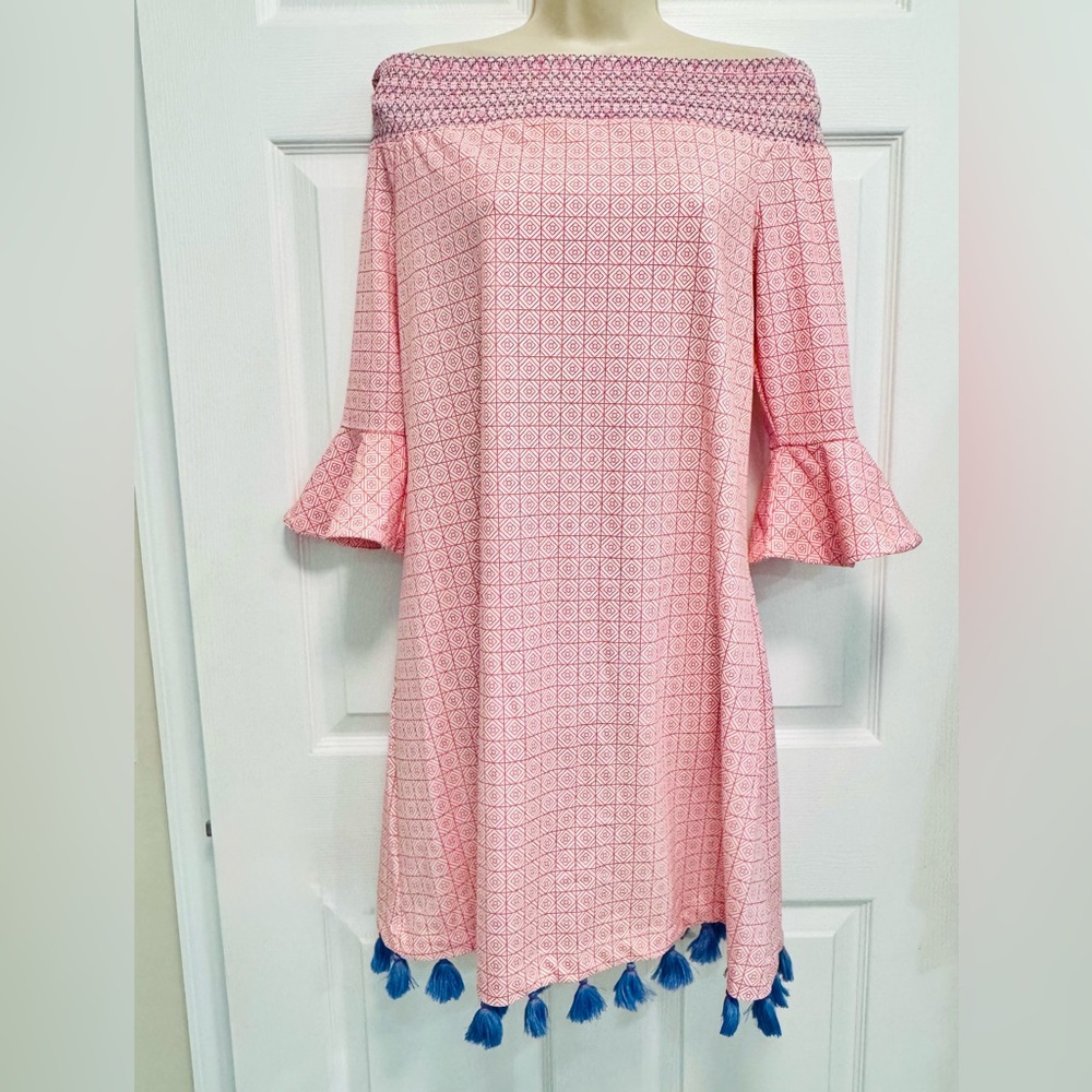 Beautiful! Cabana Life Off Shoulder Dress.